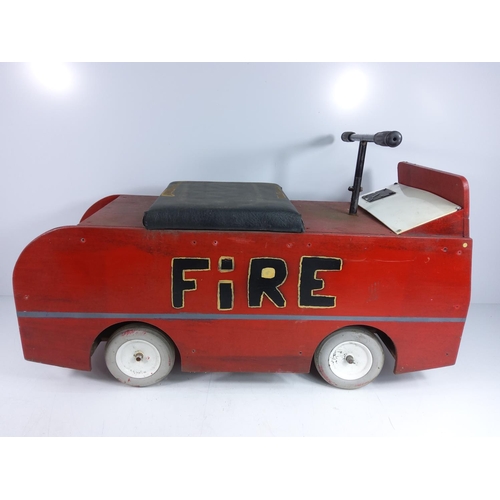 68 - Folk art child's sit on fire engine, 70 x 43cms