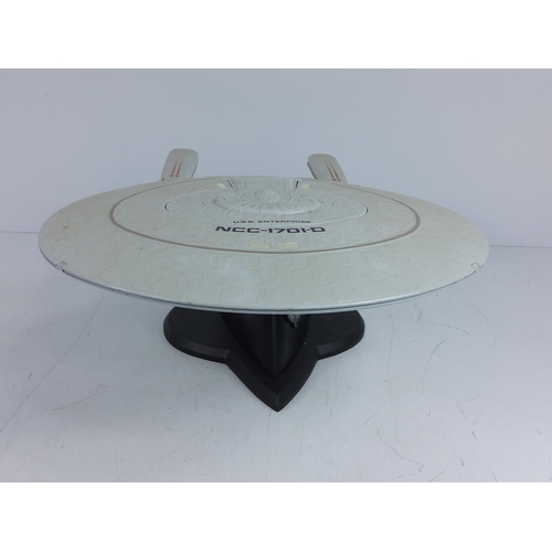 114 - 2 cast metal Starship Enterprise