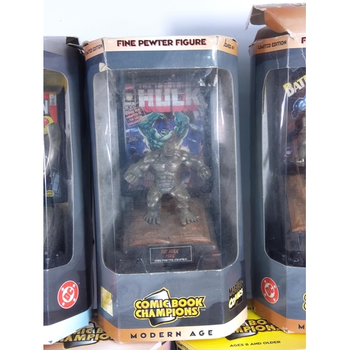 126 - 7 boxed Marvel pewter figures