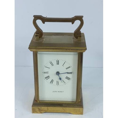 129 - Carriage clock, bird cage clock and interesting items