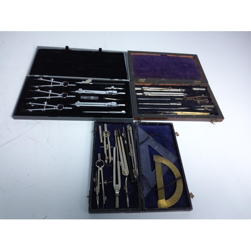 159 - 3 x boxed drawing instruments