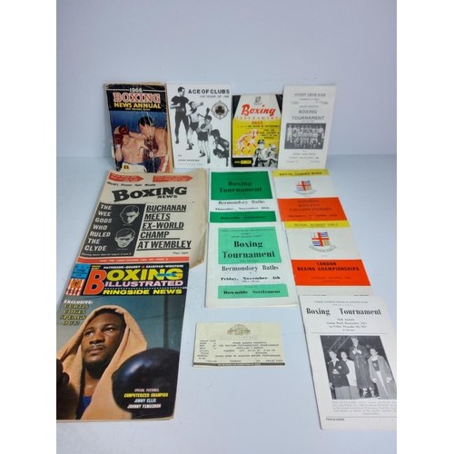 13 - Programs & ephemera, mainly boxing and a racket