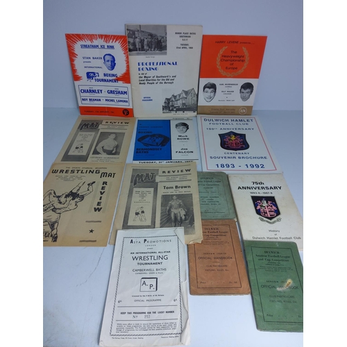 13 - Programs & ephemera, mainly boxing and a racket