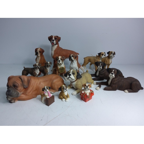 25 - Collection of dog figures and qty of vintage tupperware