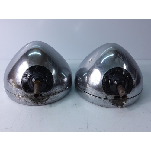 44 - Pair of vintage 8 inch Lucas type L140 'King of the Road' headlights