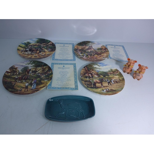 7 - China, collectables, collectors plates, oil lanterns and a dog ornament