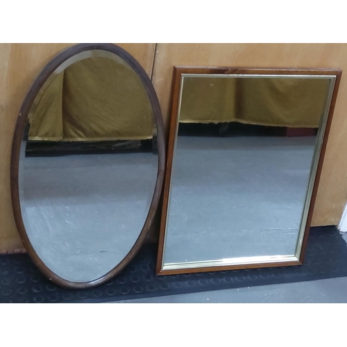 68 - 2 mirrors and a map, largest being 66 x 50cms