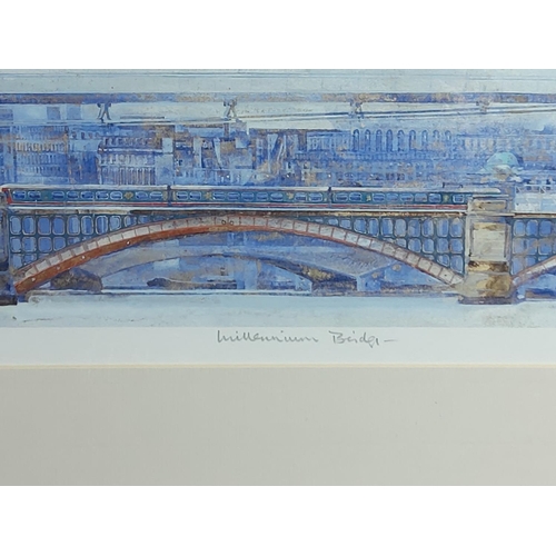 70 - Limited Edition print of Millenium Bridge, London, signed by the artist, Martin J Aynscombe Harris, ... 