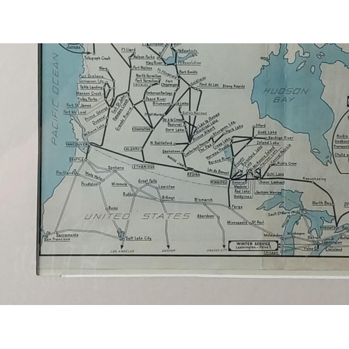 91 - Original 1936 Canada Airmail map issued by John A Sullivan Deputy Postmaster General 42cm x 35cm