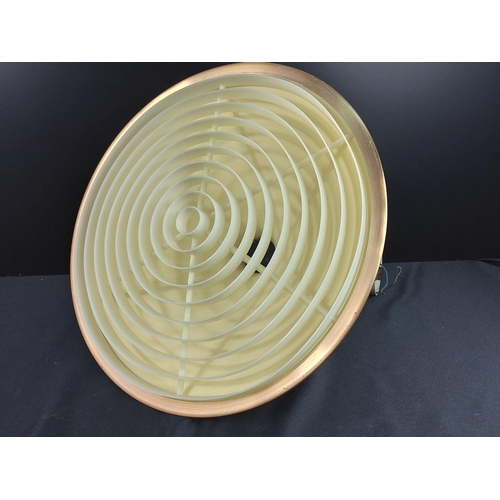 118 - 70's copper ceiling light, 42cms in diameter