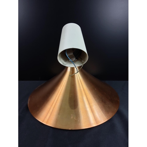 118 - 70's copper ceiling light, 42cms in diameter