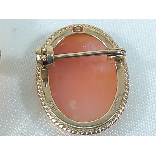 214 - 2 gold mounted cameos