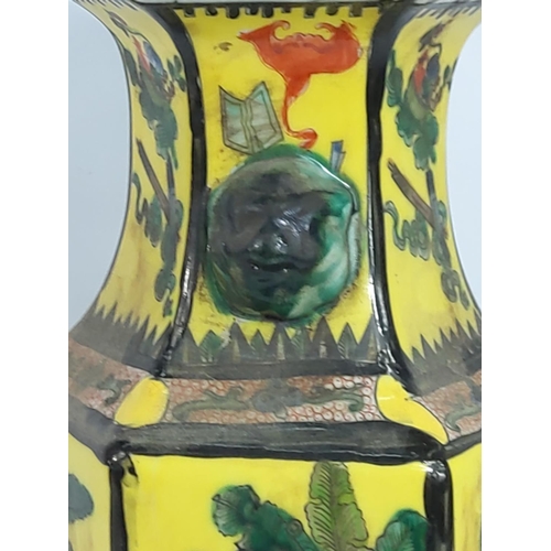 102 - Tall oriental vase, 42 cms in height