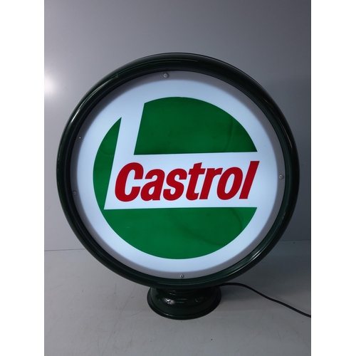 109 - Castrol illuminated sign, 47cms tall, 43cms in diameter