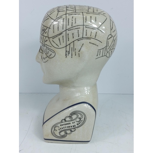 140 - Phrenology head, 22cms in height