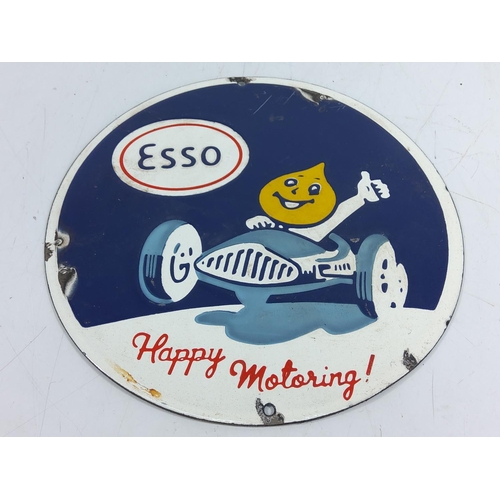 142 - Enamelled Esso sign, 28cms in diameter