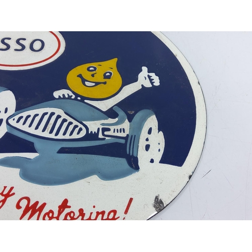 142 - Enamelled Esso sign, 28cms in diameter