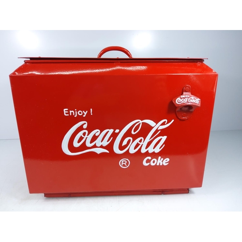 159 - Vintage style metal Coca Cola cooler, 45 x 37 x 37cms