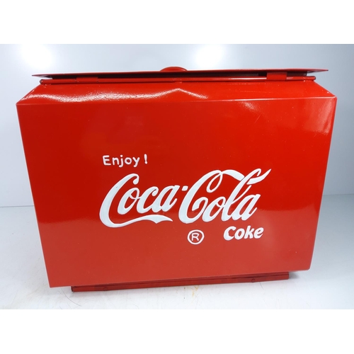 159 - Vintage style metal Coca Cola cooler, 45 x 37 x 37cms