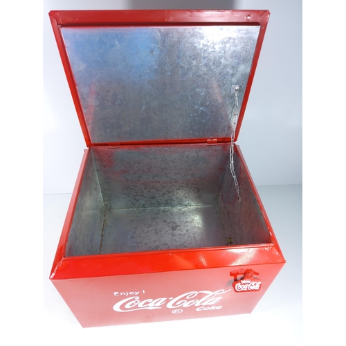 159 - Vintage style metal Coca Cola cooler, 45 x 37 x 37cms