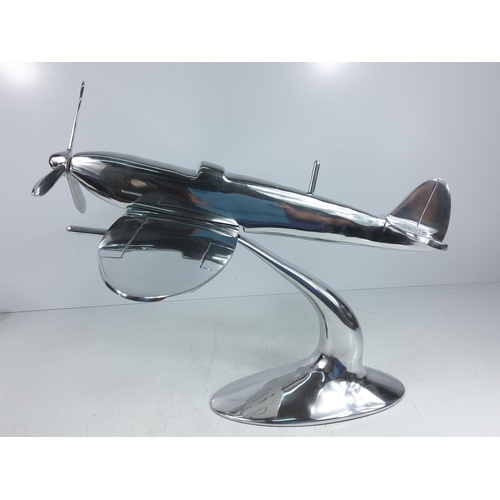 97 - Large aluminium model spitfire, 45 x 62 x 50cms