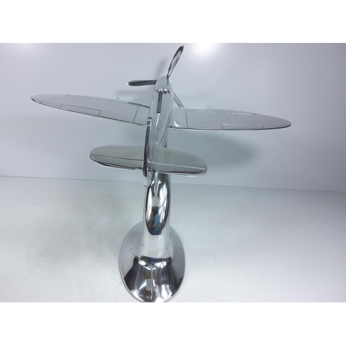 97 - Large aluminium model spitfire, 45 x 62 x 50cms