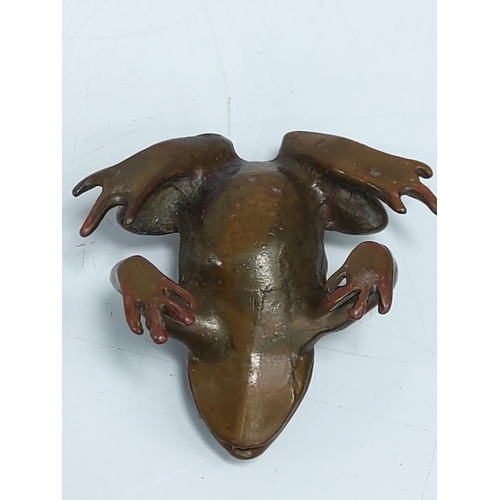 232 - Cast bronze oriental frog