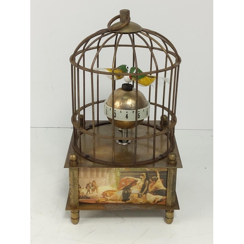 234 - Square birdcage clock, 17cms