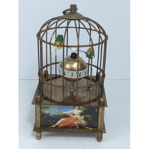 234 - Square birdcage clock, 17cms