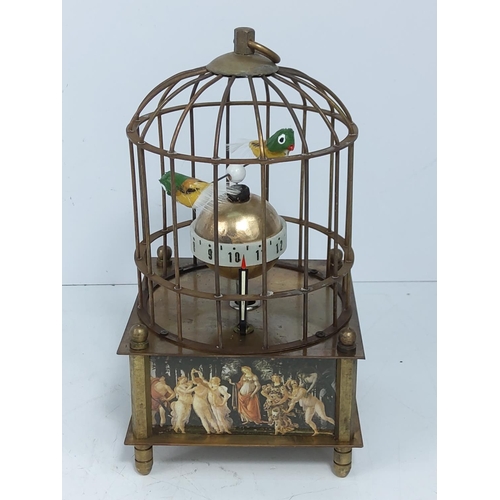 234 - Square birdcage clock, 17cms