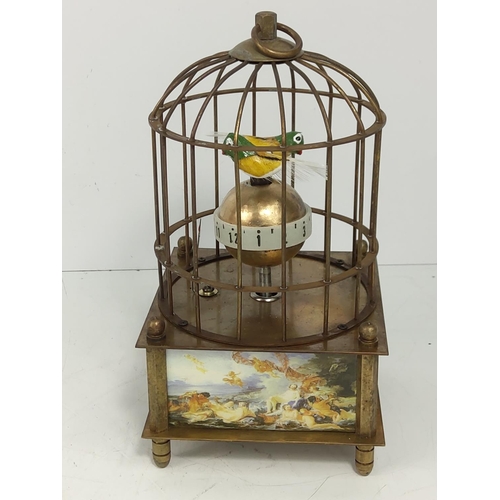 234 - Square birdcage clock, 17cms