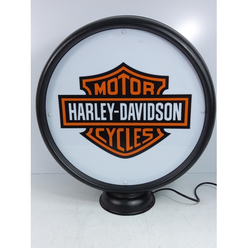 90 - Harley Davidson illuminated sign, 47cms tall, 43cms in diameter