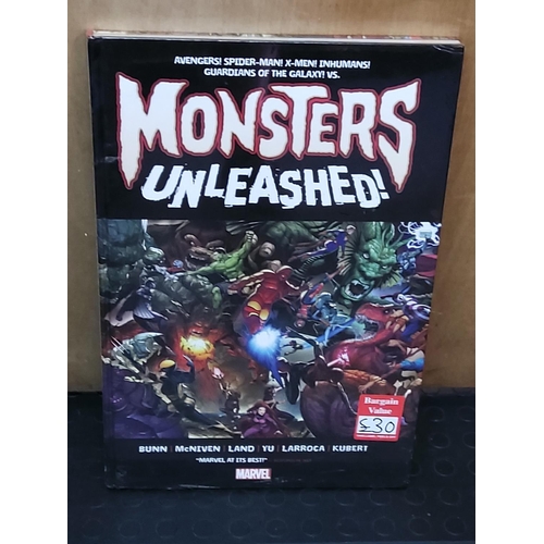 65C - Marvel 'Monsters Unleashed' book, sealed and a Batman Forever framed poster, poster being 110 x 76cm... 