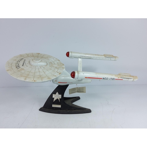 65L - 2 cast metal Starship Enterprise