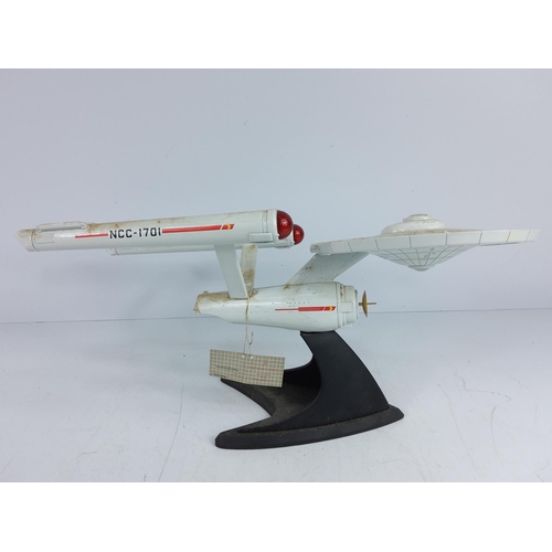 65L - 2 cast metal Starship Enterprise