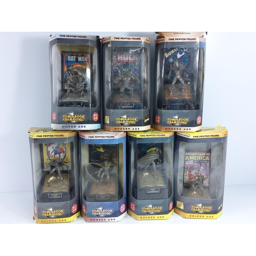 65P - 7 boxed Marvel pewter figures