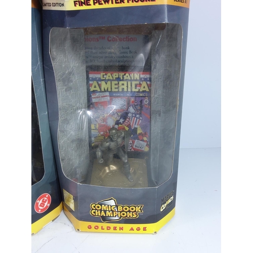 65P - 7 boxed Marvel pewter figures