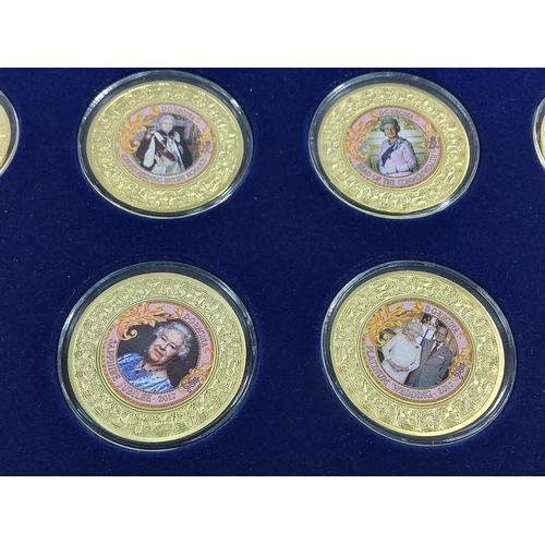 254 - Cased set of 4 Royal Commemorative coins, cased set of 5 Royal Commemorative coins and cased set of ... 