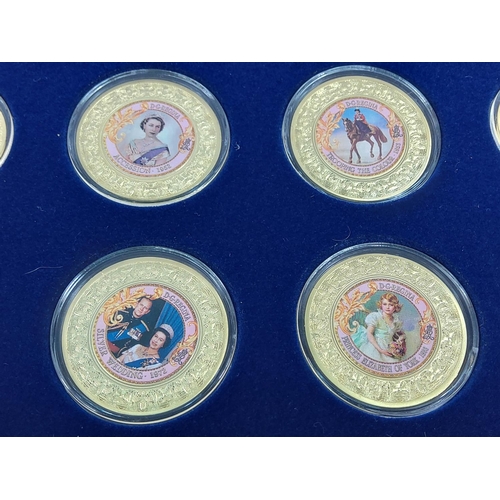 254 - Cased set of 4 Royal Commemorative coins, cased set of 5 Royal Commemorative coins and cased set of ... 