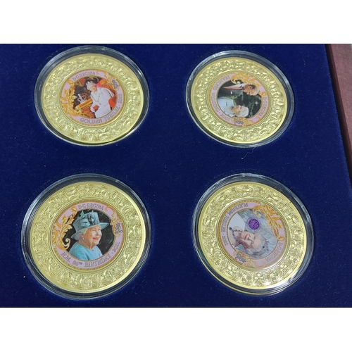 254 - Cased set of 4 Royal Commemorative coins, cased set of 5 Royal Commemorative coins and cased set of ... 