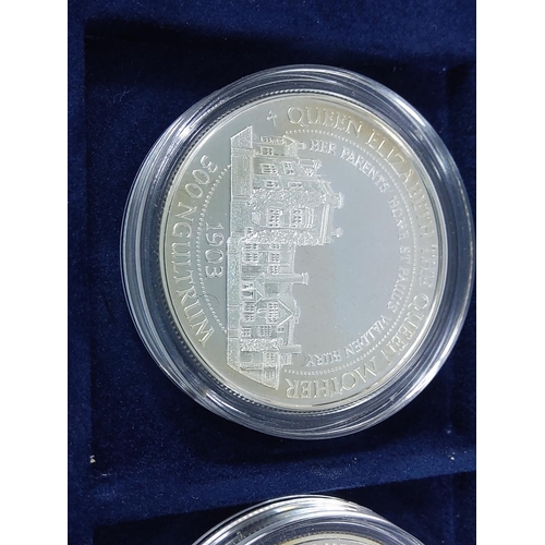 257 - Cased set of 35 commemorative silver proof coins plus one proof silver commemorative coin