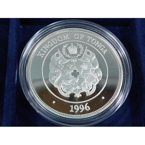 257 - Cased set of 35 commemorative silver proof coins plus one proof silver commemorative coin