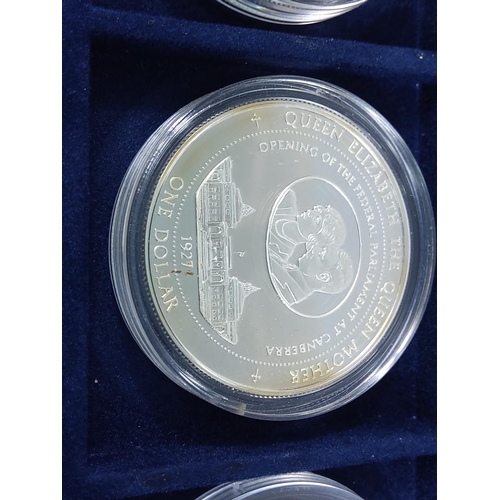 257 - Cased set of 35 commemorative silver proof coins plus one proof silver commemorative coin