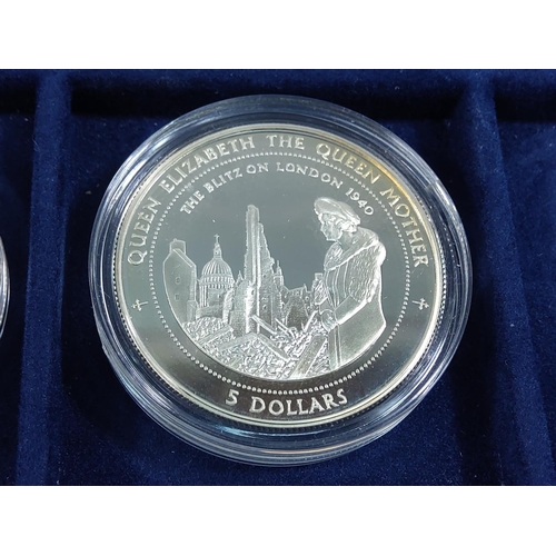 257 - Cased set of 35 commemorative silver proof coins plus one proof silver commemorative coin