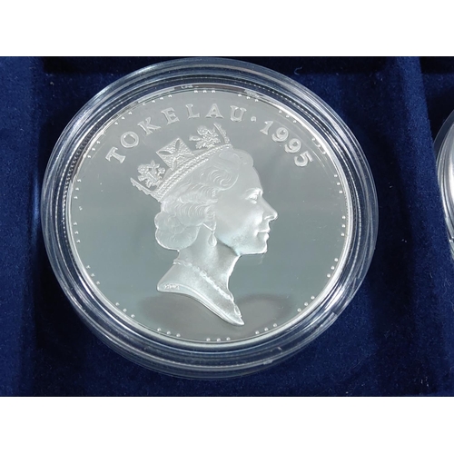 257 - Cased set of 35 commemorative silver proof coins plus one proof silver commemorative coin