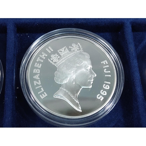 257 - Cased set of 35 commemorative silver proof coins plus one proof silver commemorative coin