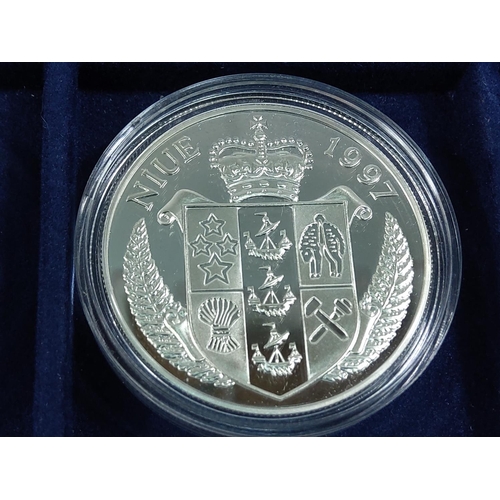 257 - Cased set of 35 commemorative silver proof coins plus one proof silver commemorative coin