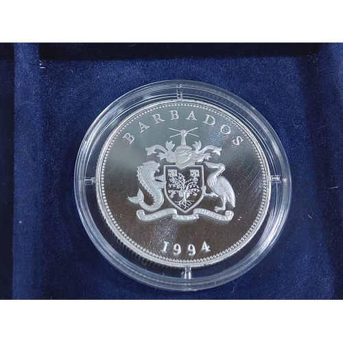 257 - Cased set of 35 commemorative silver proof coins plus one proof silver commemorative coin