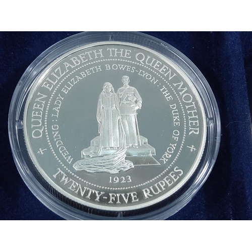 257 - Cased set of 35 commemorative silver proof coins plus one proof silver commemorative coin