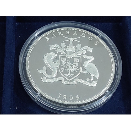 257 - Cased set of 35 commemorative silver proof coins plus one proof silver commemorative coin